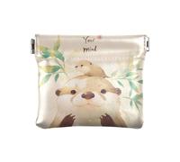 Be Kind To Your Mind Otter Cute Women Leather Coin Purse Waterproof Makeup Period Bag for Women Boys Girls
