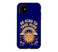 Be Kind To Your Mind Retro 70s Rainbow Mental Health Case for iPhone 11