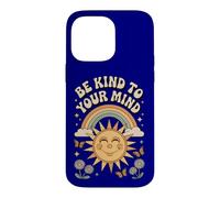 Be Kind To Your Mind Retro 70s Rainbow Mental Health Case for iPhone 14 Pro Max