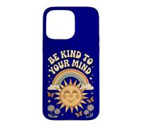 Be Kind To Your Mind Retro 70s Rainbow Mental Health Case for iPhone 15 Pro Max