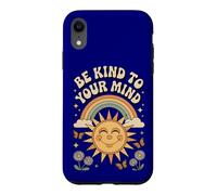 Be Kind To Your Mind Retro 70s Rainbow Mental Health Case for iPhone XR