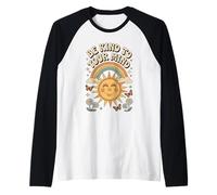 Be Kind to Your Mind Retro 70s Rainbow Mental Health Raglan Baseball Tee