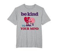 Be Kind to Your Mind Yellow Mental Health T-Shirt, Men's Big and Tall, Heather Grey, 2X Tall