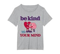 Be Kind to Your Mind Yellow Mental Health T-Shirt, Women's Plus, Heather Grey, 4X