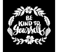 be Kind to Yourself Hand Lettering Poster Quotes Wall Decals PVC 67.2x76.3cm Multi Color Selection White