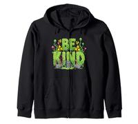 Be Kind Toxic Slime Drips Radioactive Grunge Design Zip Hoodie