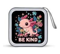 Be Kind1 Autism Axolotl CD Holder Case 40 Capacity Plastic DVD Wallet Zippered Storage Sleeves Hard Box
