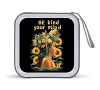 Be Kind1 To Your Mind CD Holder Case with 40 Capacity Protective Sleeves Hard DVD Storage Wallet for Car