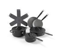 BE Living 12-piece Cookware set - PFAS free Ceramic pans induction - Suitable for all heat sources - Frying pan, Casserole & Casserole - Black