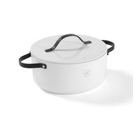BE Living Essential Cooking Pot with Lid - Ø 28 cm - Suitable for All Stovetops - Non-Stick Ceramic Coating - Induction Compatible - Free from PTFE and PFOA - White
