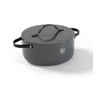 Be Living Essential Cooking Pot with Lid, Diameter 24 cm (4 Litres) with Lid, Induction Casserole Pot, Non-Stick Ceramic, Non-Stick, Without PTFE and Pfoa, Grey