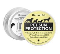 Be:Loved - Be:Sunsafe Pet Sun Protection Balm - Handmade in the UK - Natural Skin Shield for Dogs & Cats - Blend with Shea Butter, Raspberry Oil & Carrot Seed - Dog Stuff - 60g