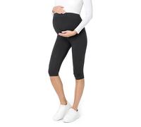 Be Mammy Womans 3/4 Maternity Leggings Tights BE20-229(Black, M)