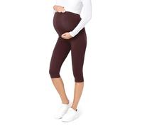 Be Mammy Womans 3/4 Maternity Leggings Tights BE20-229 (Brown, M)