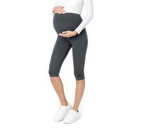 Be Mammy Womans 3/4 Maternity Leggings Tights BE20-229 (Graphite, L)