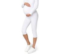 Be Mammy Womans 3/4 Maternity Leggings Tights BE20-229(White, 4XL)