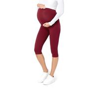 Be Mammy Womans 3/4 Maternity Leggings Tights BE20-229(Wine Red, L)