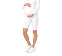 Be Mammy Womans Short Maternity Leggings Tights BE20-228(White, XL)