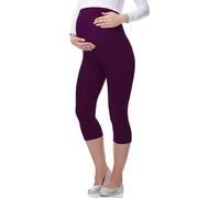 Be Mammy Women's Maternity 3/4 Leggings 03(Plum, 3XL)