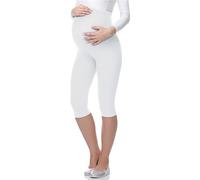 Be Mammy Women's Maternity 3/4 Leggings 03(White, S)