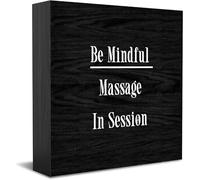 Be Mindful Massage In Session New Home Decor Rustic Gift Ideas Wood Sign Desk Shelf Farmhouse Room Decorations 5 × 5 Inch