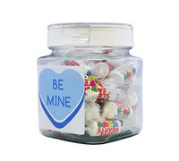Be Mine Love Heart Glass Jar 450g | Romantic Sweet Gift | Fruity Candy Treat | Perfect for Valentine’s, Weddings & Special Occasions