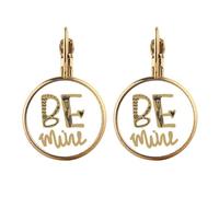 be mine quote handwrite Gold Clip On Drop Earrings Non Piercing Dangle Jewelry