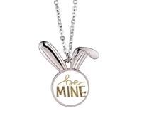 be mine quote handwrite Rabbit Necklace Pendant Bunny Animal Jewelry Gift