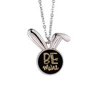 be mine quote handwrite Rabbit Necklace Pendant Bunny Animal Jewelry Gift