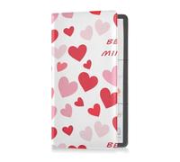 Be Mine Red Peach Valentine's Day Pu Leather Auto Registration Insurance & ID Card Holder Auto Truck Comparment Accessories Case for ID, Driver's License, Key Contact Information Cards