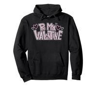 Be Mine Valentine Day Hearts Pink Leopard Print Pullover Hoodie
