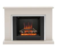 Be Modern Ashburnham Black Chrome Effect Electric Fire Suite