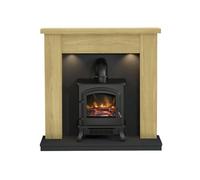 Be Modern Attley Black Oak Effect Freestanding Electric Stove Suite