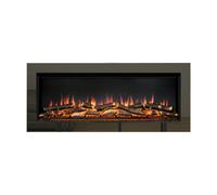 Be Modern Avella Grande 45'' Wall Mounted Electric Fire - Black Nickel, Black
