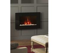 Be Modern Azonto Wall Mounted Black Glass Programmable Eco Friendly Electric Fire Black