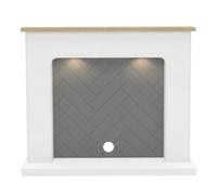 Be Modern Charing White & Oak Effect Fire Surround Set With Lights Included