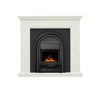 Be Modern Colville White & Black Ivory Effect Inset Electric Fire Suite
