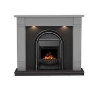 Be Modern Deansgate Light Grey & Black Inset Electric Fire Suite