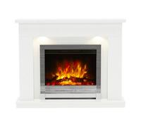 Be Modern Ellenslea White Marble Inset Electric Fire Suite