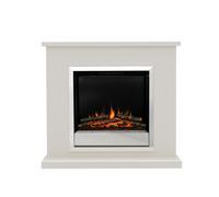 Be Modern 2kW Elsham 40" Electric Fireplace Suite - Pearlescent Cashmere, White