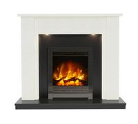 Be Modern Elysia White & Black Stone Effect Outset Electric Fire Suite