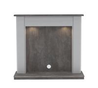 Be Modern Emmbrook Grey & Slate Effect Fire Surround Set With Lights Included
