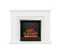 Be Modern Evelina Black & White Chrome Effect Inset Electric Fire Suite