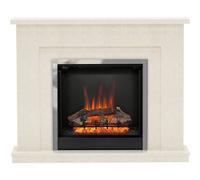 Be Modern Evelina Manila Micro Marble Chrome Effect Freestanding Electric Fire Suite