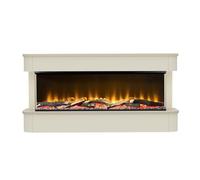 Be Modern Juliette Timber Wall Hung Electric Fireplace Suite 48 inch - Size: 59.6 x 121.1 x 30cm - Cream - Wilko