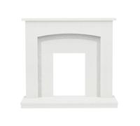Be Modern Lauretta White Micro-Marble Fireplace Surround Set