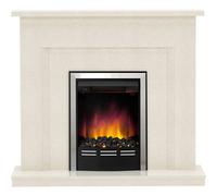 Be Modern Mariano Manila Micro Marble Chrome Effect Freestanding Electric Fire Suite