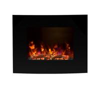 Be Modern Quattro 2Kw Gloss Black Glass Effect Wall-Mounted Fire (H)55.5Cm (W)64Cm