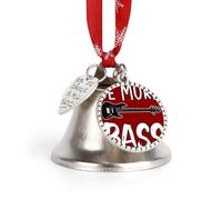 Be More Bass Guitar Music Christmas Bell Hanging Ornamen Decorative Holiday Pendant for Xmas Tree Home Door