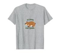 Be More Capybara: Cute Animal Lover Inspiration T-Shirt, Men, Heather Grey, 5XL